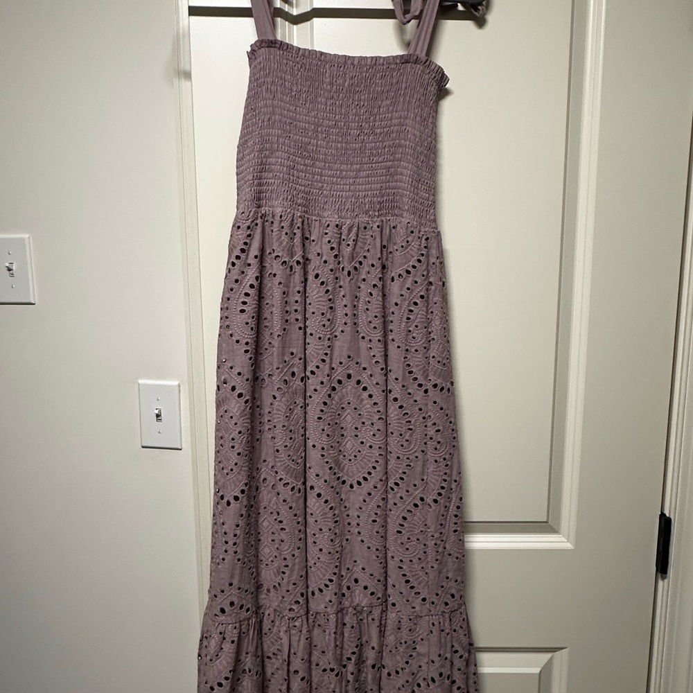 Pink Lily Lavender Eyelet Maxi Dress